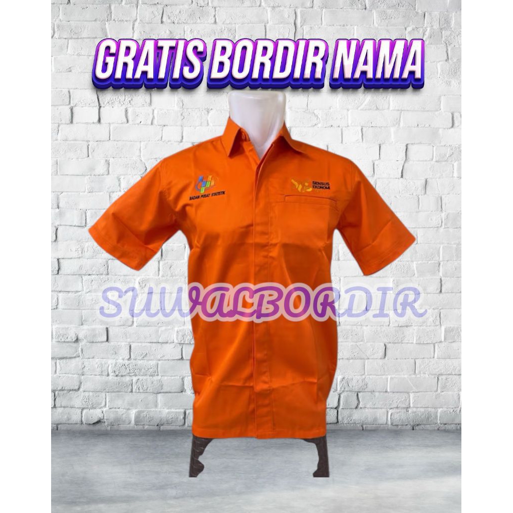 SERAGAM BPS SERAGAM SENSUS KEMEJA OREN BPS KEMEJA BPS LENGAN PENDEK