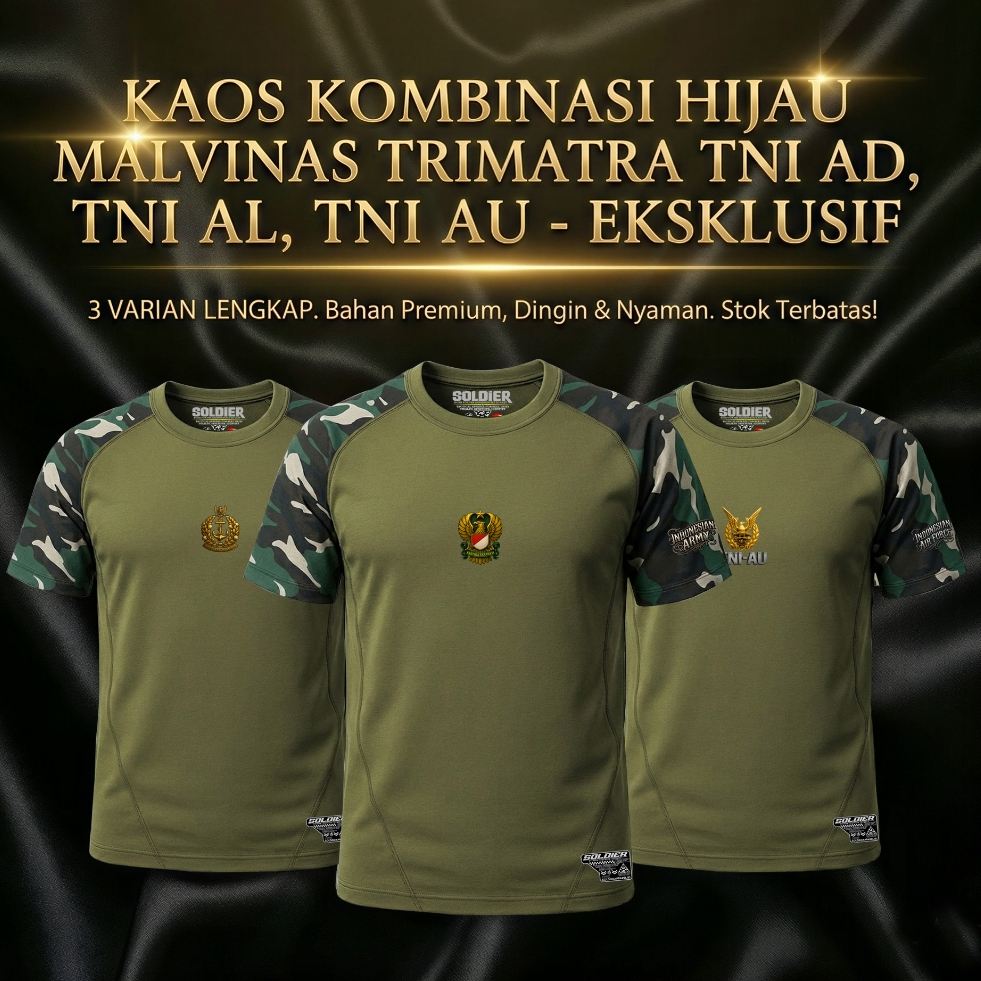 Kaos Loreng dryfit Kombinasi Hijau | Kaos Army | Indonesian Army – Camo Series Premium