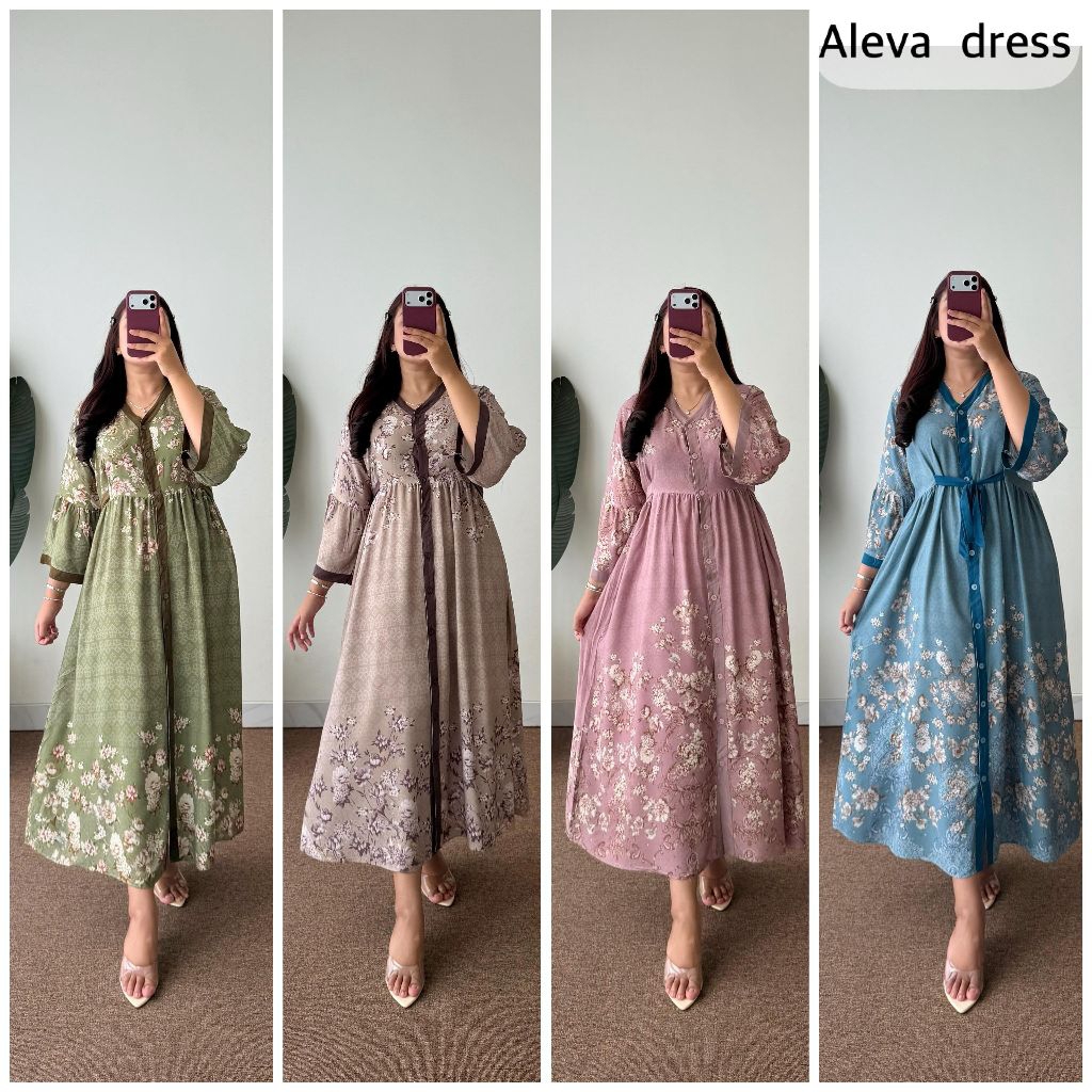 GAMIS ANISA/ALEVA DRESS/MIDISDRESS RAYON PREMIUM/GAMIS REMPEL BUNGA/LONGDRESS RAYON GARIS