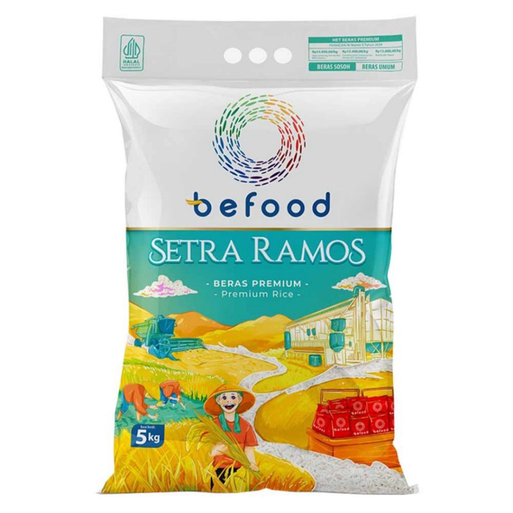 Befood Beras Setra Ramos Premium 5kg/Beras Setra Ramos Befood 5 kg/Beras Kemasan 5kg Befood Setra Ra