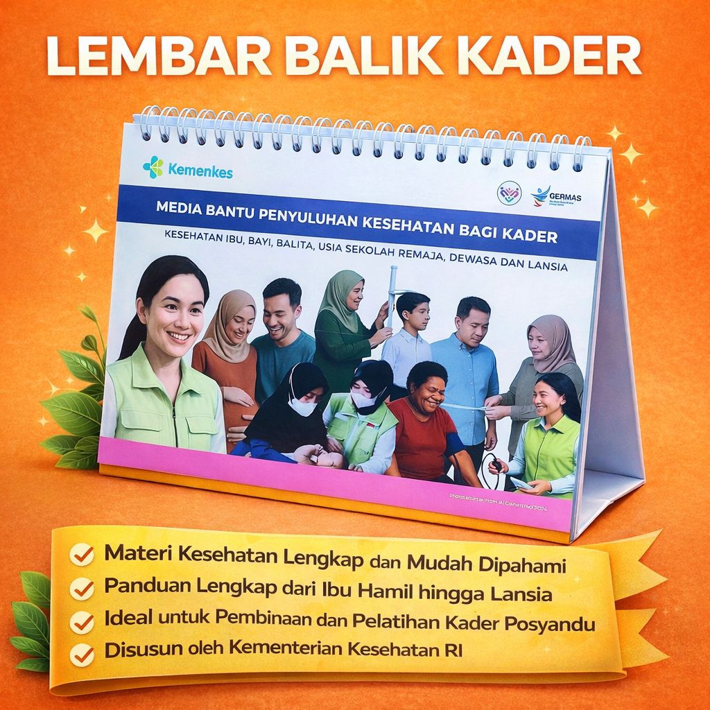 Lembar Balik Kader Kesehatan Posyandu | Media Penyuluhan Ibu & Anak, Remaja, Dewasa, Lansia Kmnks