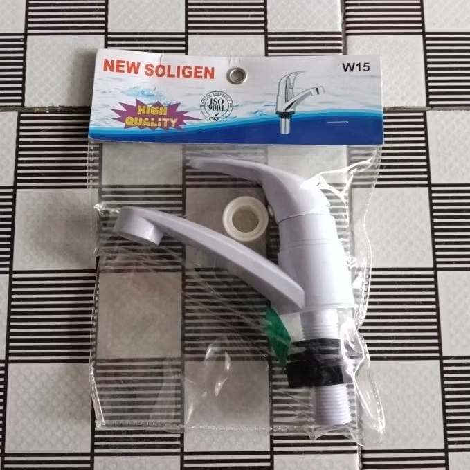 NEW SOLIGEN W15 Kran Air Wastafel PVC Putih Original