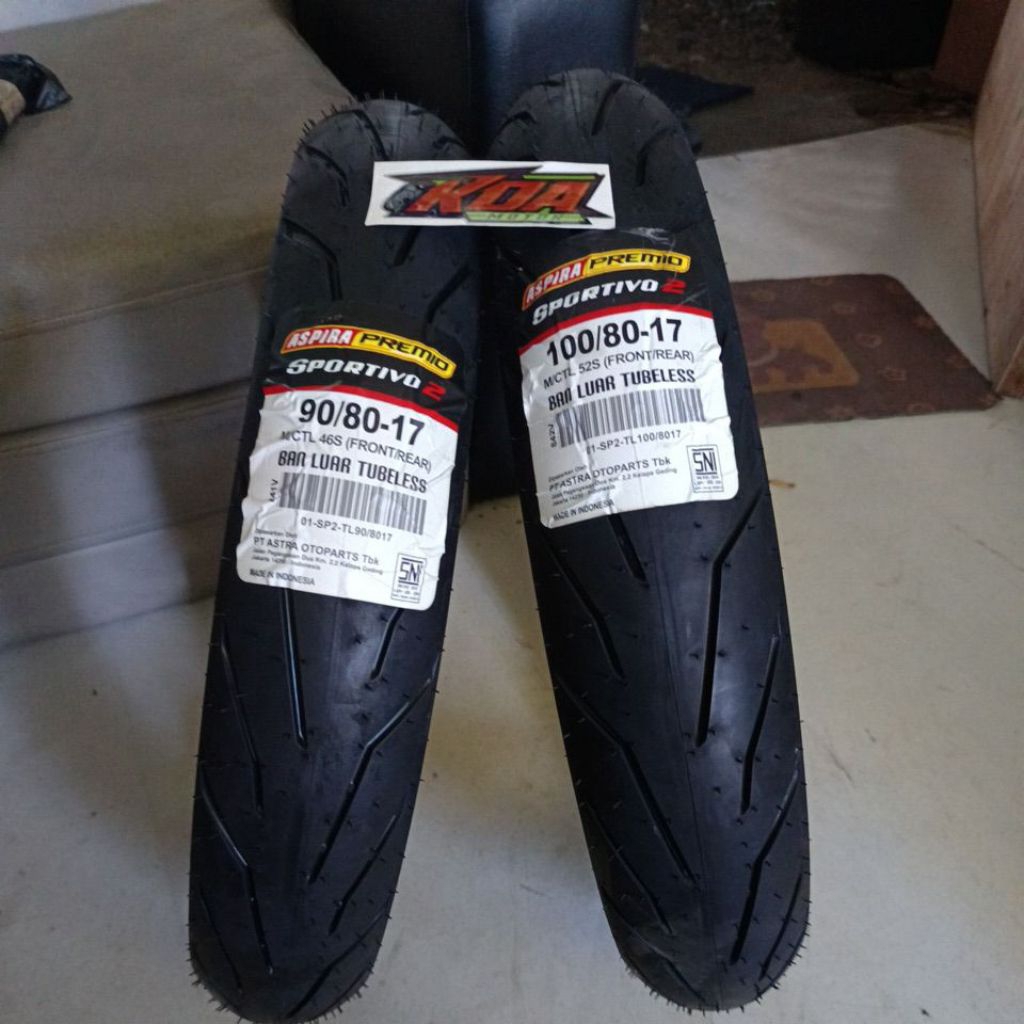 Ban Luar Tubles Aspira premio Sportivo2 ukuran 90/80-17&100/80-17