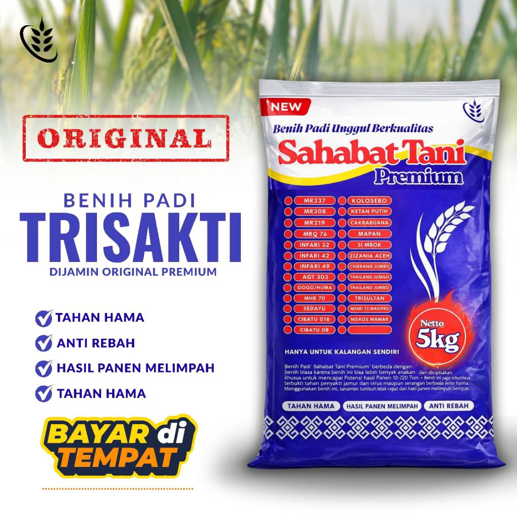 5 Kg Benih Padi Trisakti New 70 HST - Umur Pendek, Tahan Penyakit, Rasa Pulen
