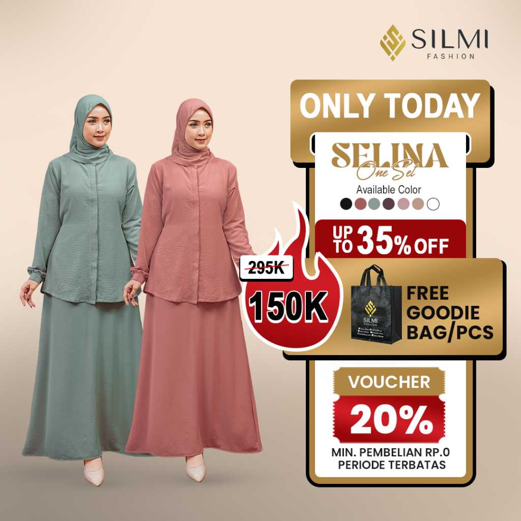 [SILMI] Selina - One Set Rok dan Atasan Wanita - One Set Rok Polos Wanita