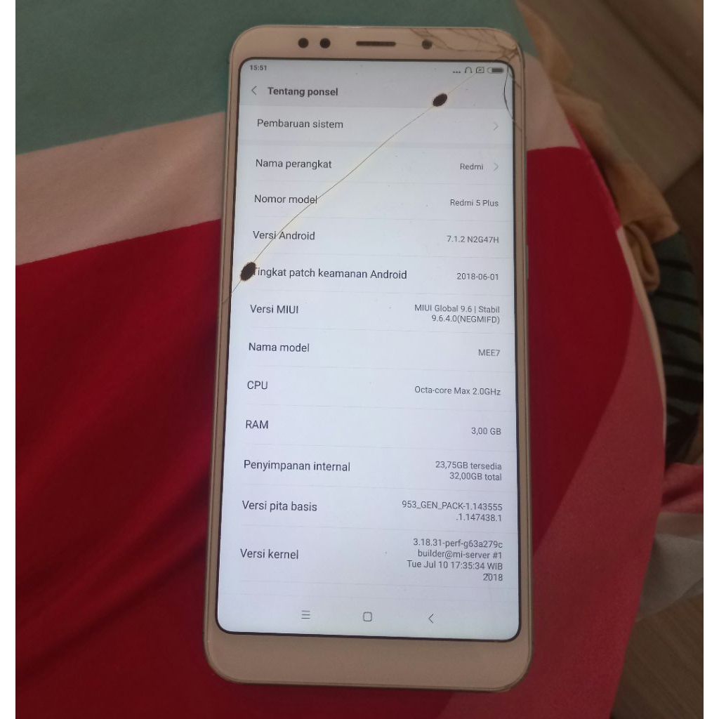 hp redmi 5 plus ram 3 minus baca deskripsi