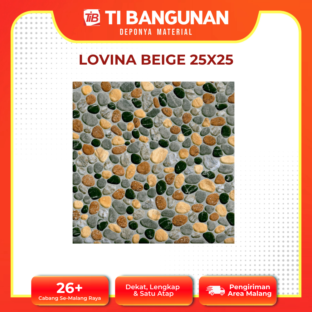 KERAMIK LOVINA BEIGE 25 X 25 - KERAMIK LANTAI - KERAMIK KAMAR MANDI - KERAMIK 25 X 25