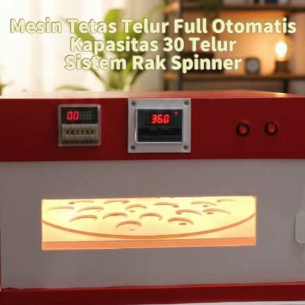 mesin tetas telur full otomatis rak spinner inkubator telur otomatis 30 telur