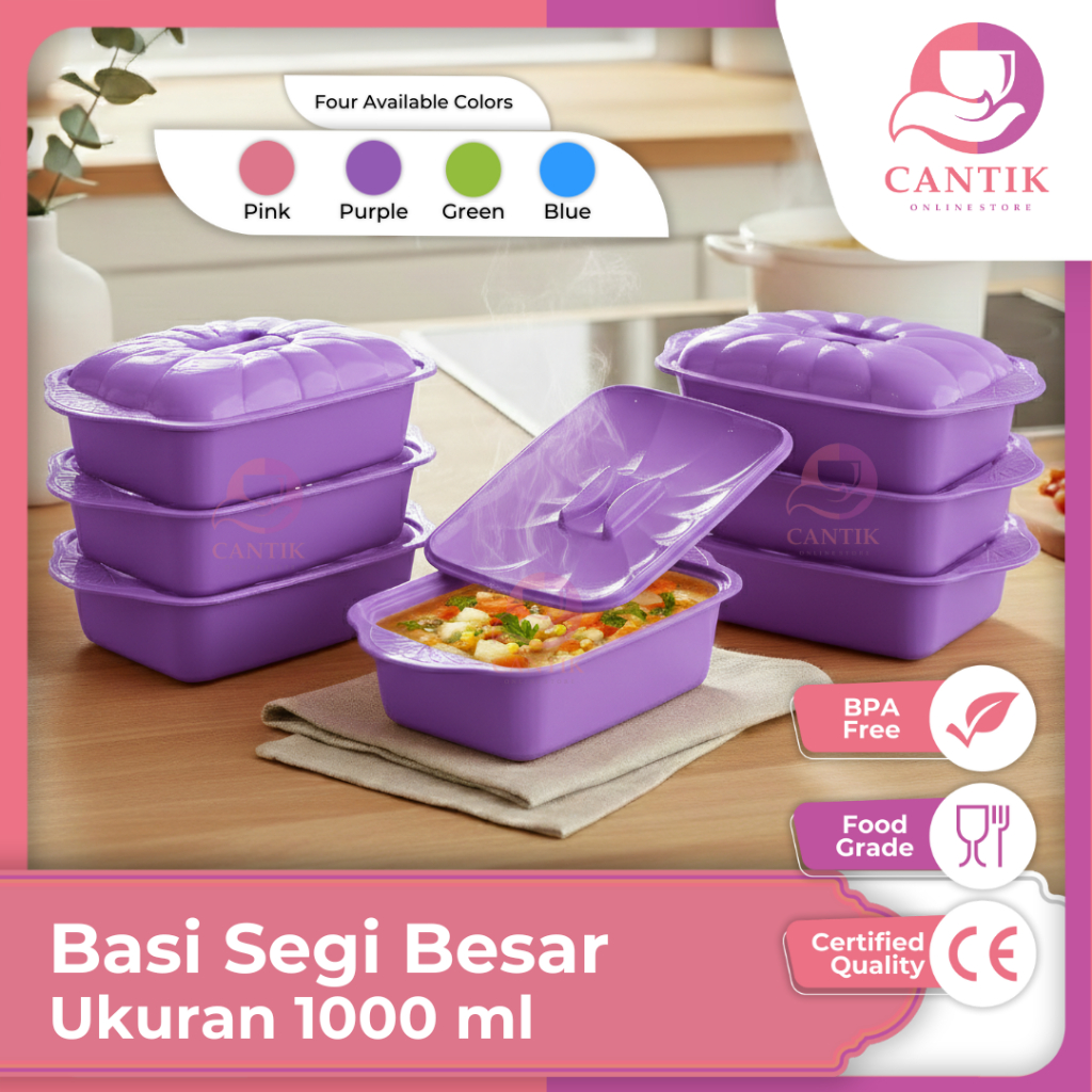 Prasmanan set  Basi Sedang set Prasmanan Plastik Segi BPA Free Food Grade Wadah Prasmanan Tahan Pana