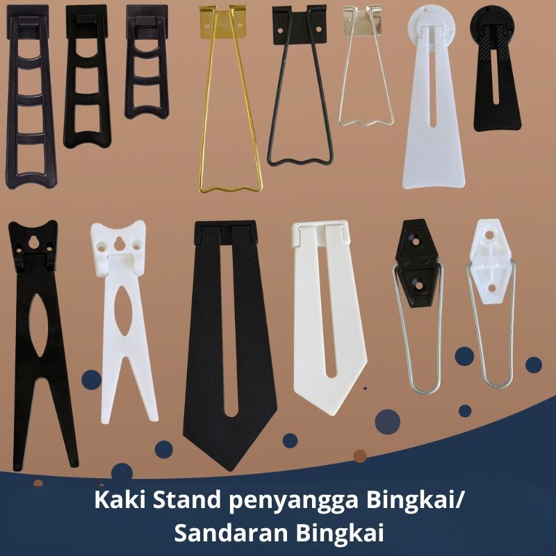Kaki Stand Penyangga Bingkai Foto Pajangan Meja/Pigura Berbagai Model (Hitam,Putih/Perak)
