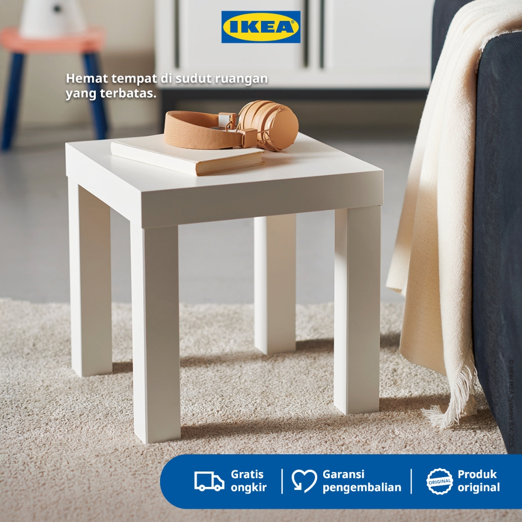IKEA LACK Meja Kecil Samping Sofa Putih Minimalis 35x35 cm