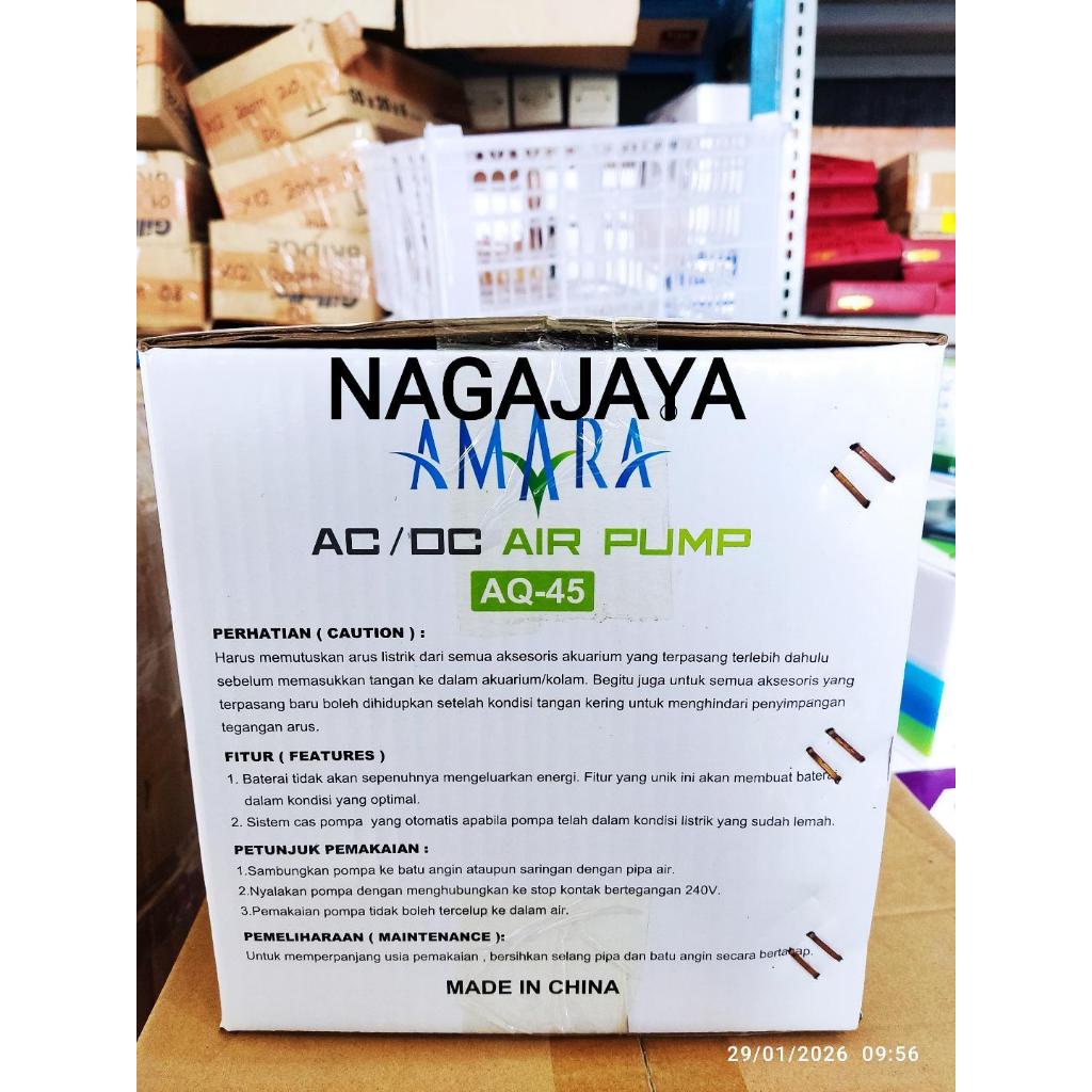 Pompa Udara Aerator AC DC AMARA AQ-45 Aerator ACDC 4 output 4 Lubang Untuk Mati Lampu