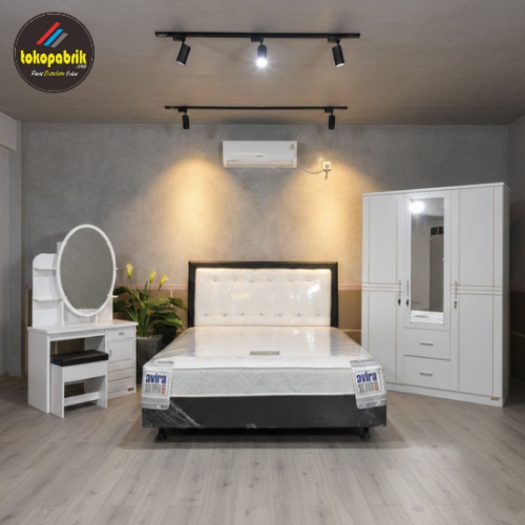 Springbed Divan Full Set Lemari Pakaian Meja Rias / Paket Kamar Tidur / Satu Set Kamar Tidur / Paket