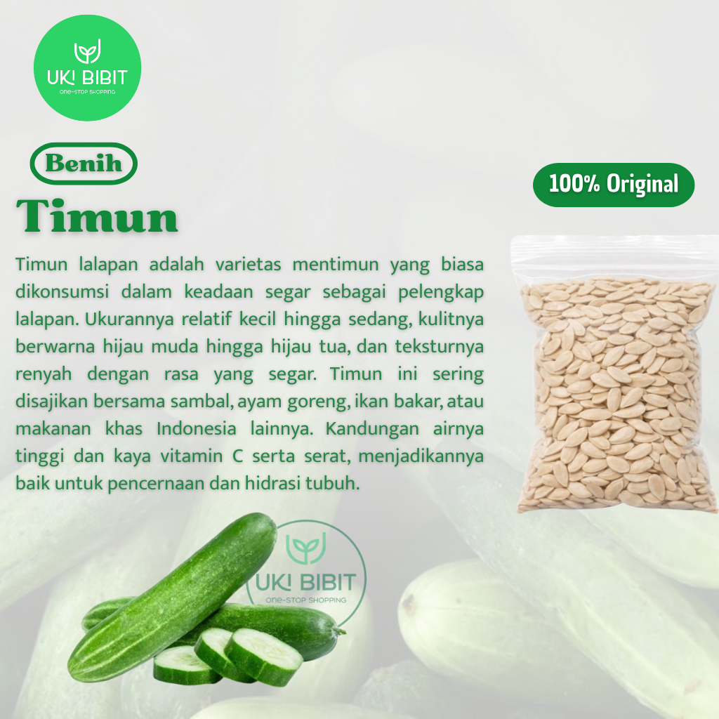 ( 100 Gram ) Benih Biji Timun | Mentimun Lalap | Timun Lalapan