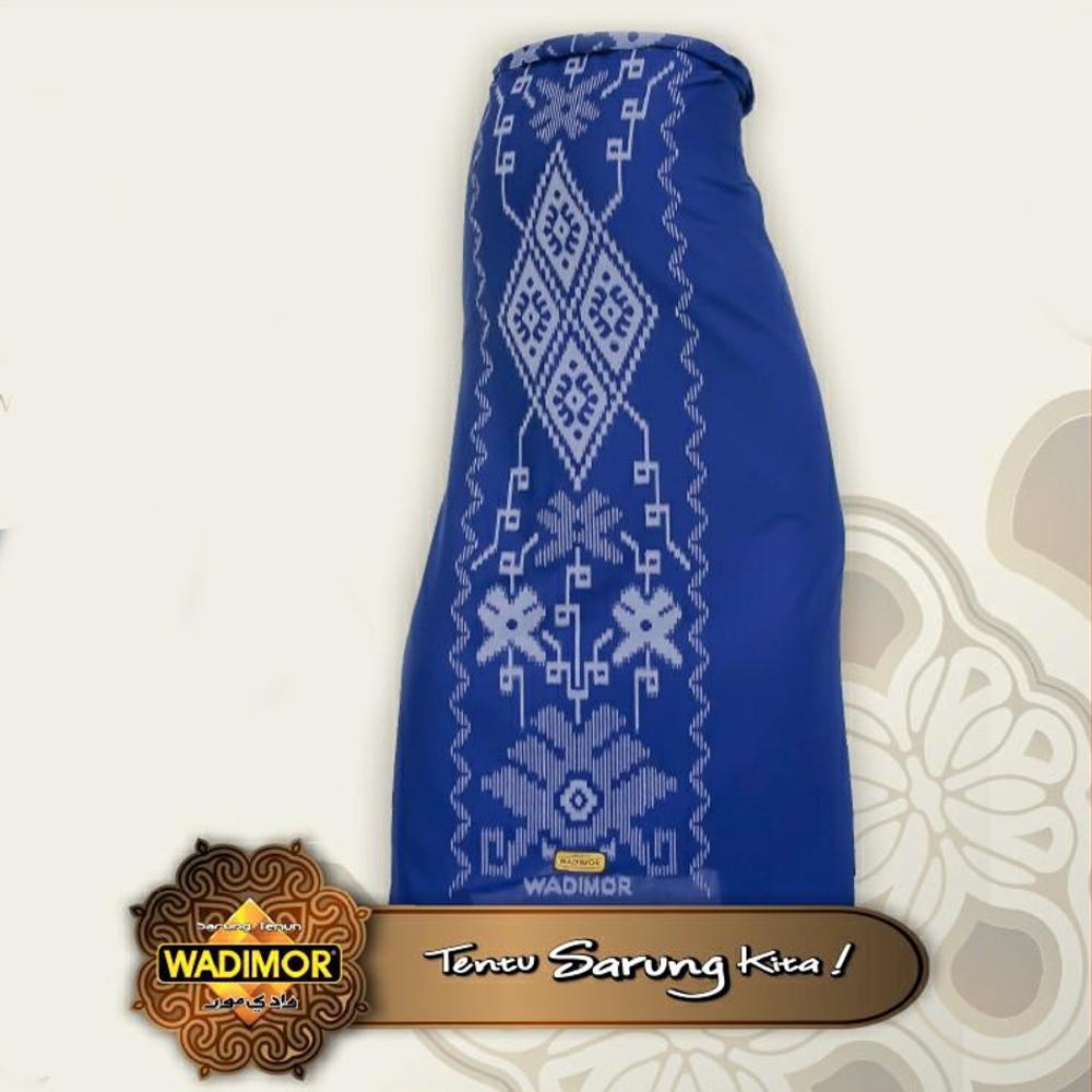Wadimor Sarung Tenun Tumpal Kembang BIRU METIC Polos Limited Stock