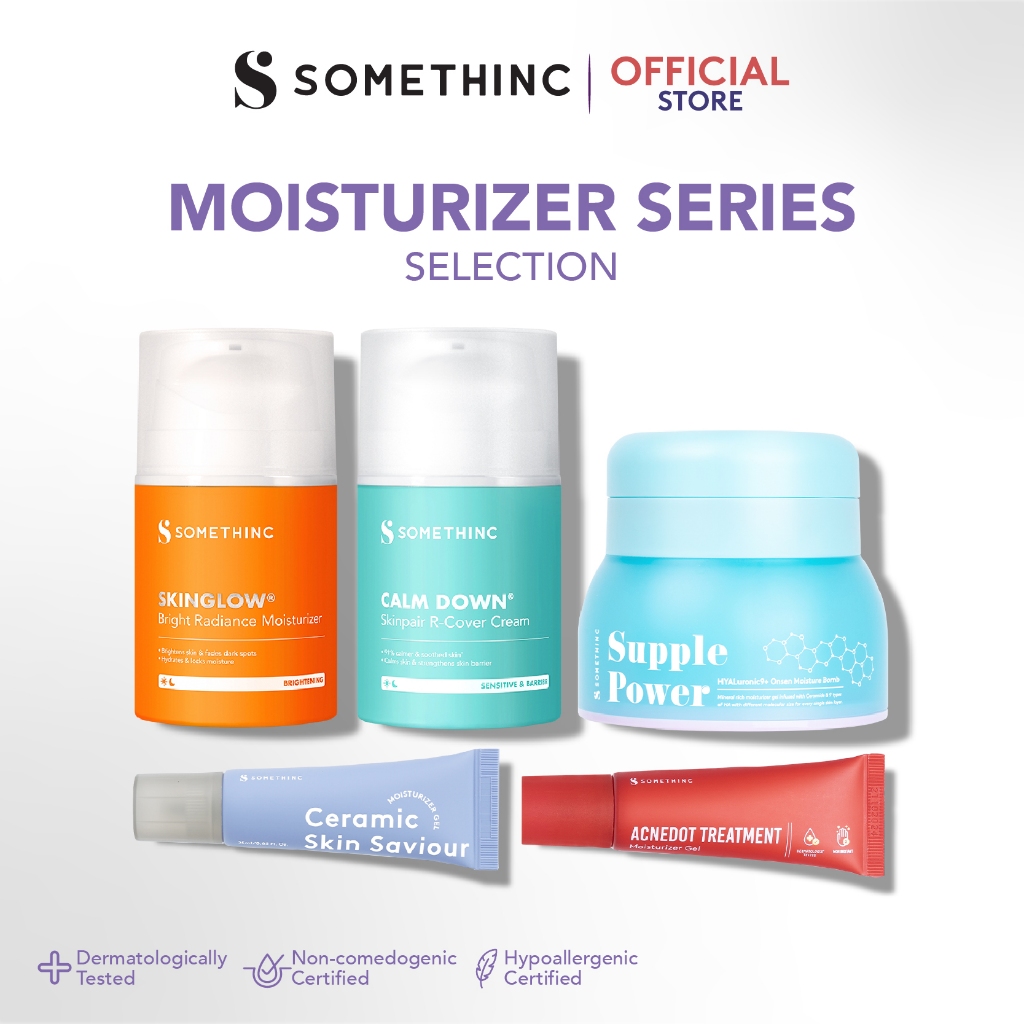 SOMETHINC Moisturizer Series (Ceramic Skin Saviour, Supple Power Bomb, Skin Goals Moisturizer, Acned