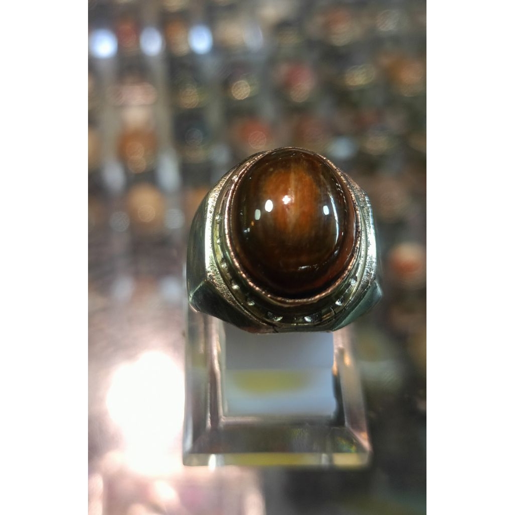 Cincin batu Fosil kelor puser(Natural)