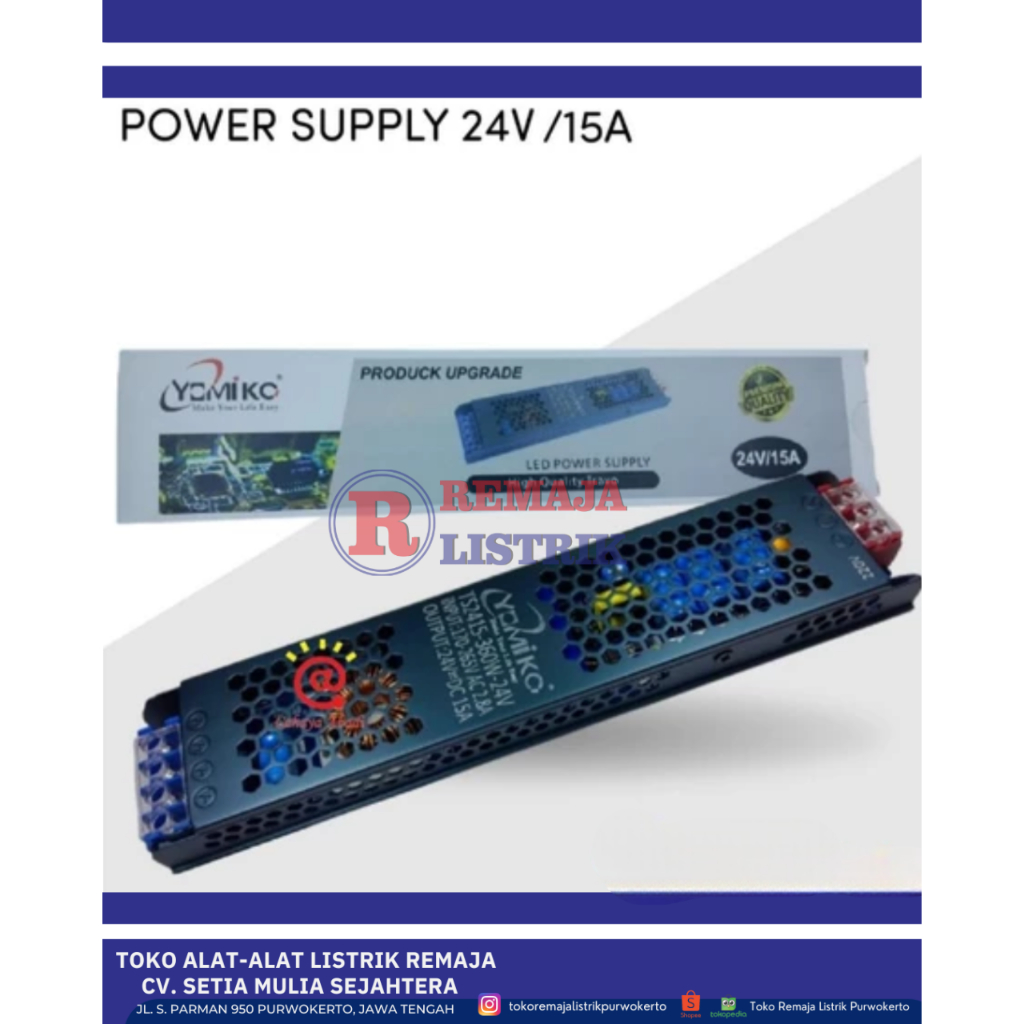 Power Adaptor Power Supply 24V 10A | 15A Slim Yomiko