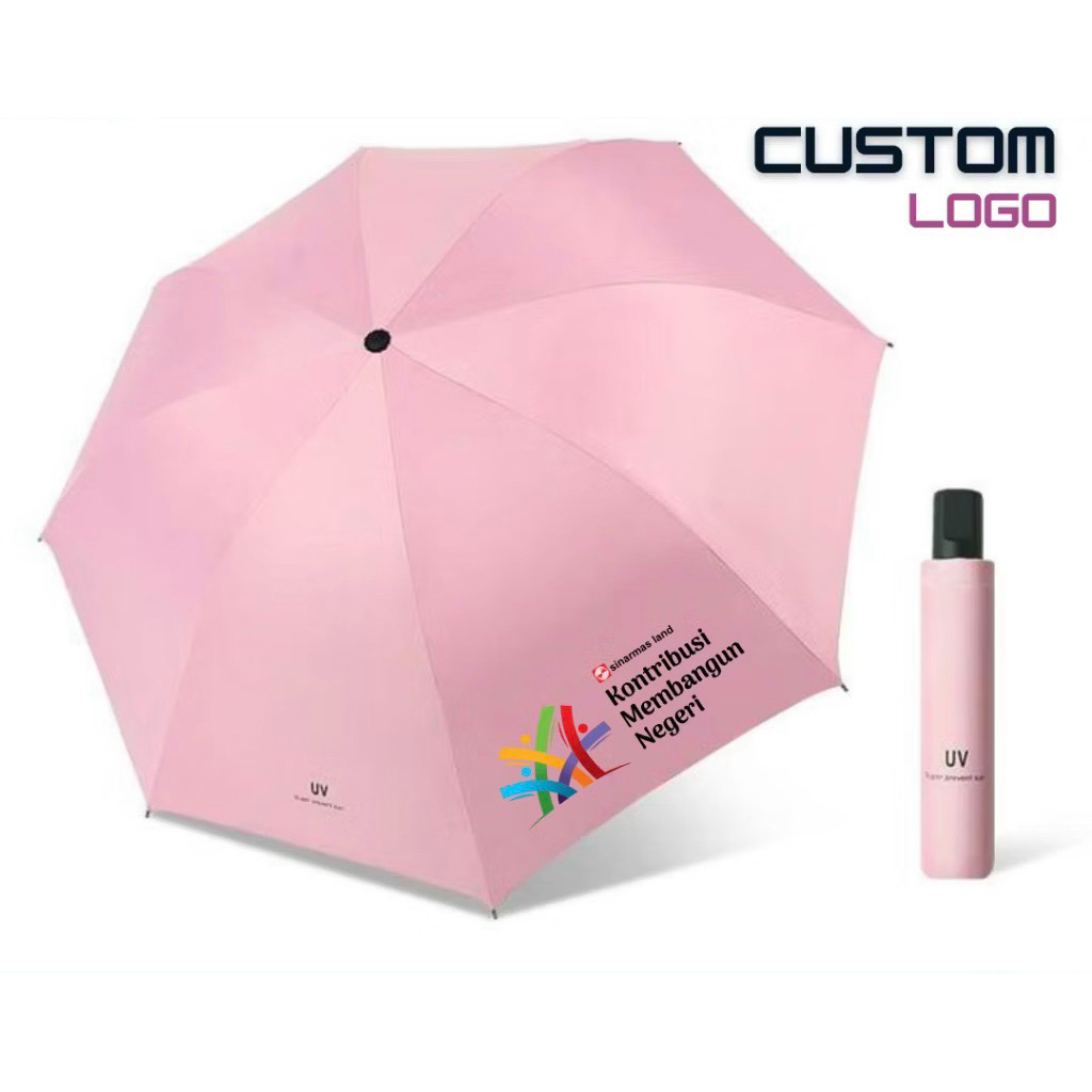 Payung Lipat Manual / Payung Lipat Custom Logo / Payung Promosi Custom Logo / Payung Souvenir Murah.