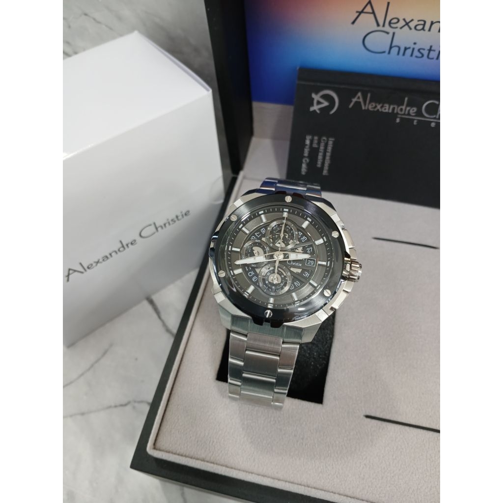 JAM TANGAN PRIA ORIGINAL ALEXANDRE CHRISTIE AC6692MC STAINLESS STEEL