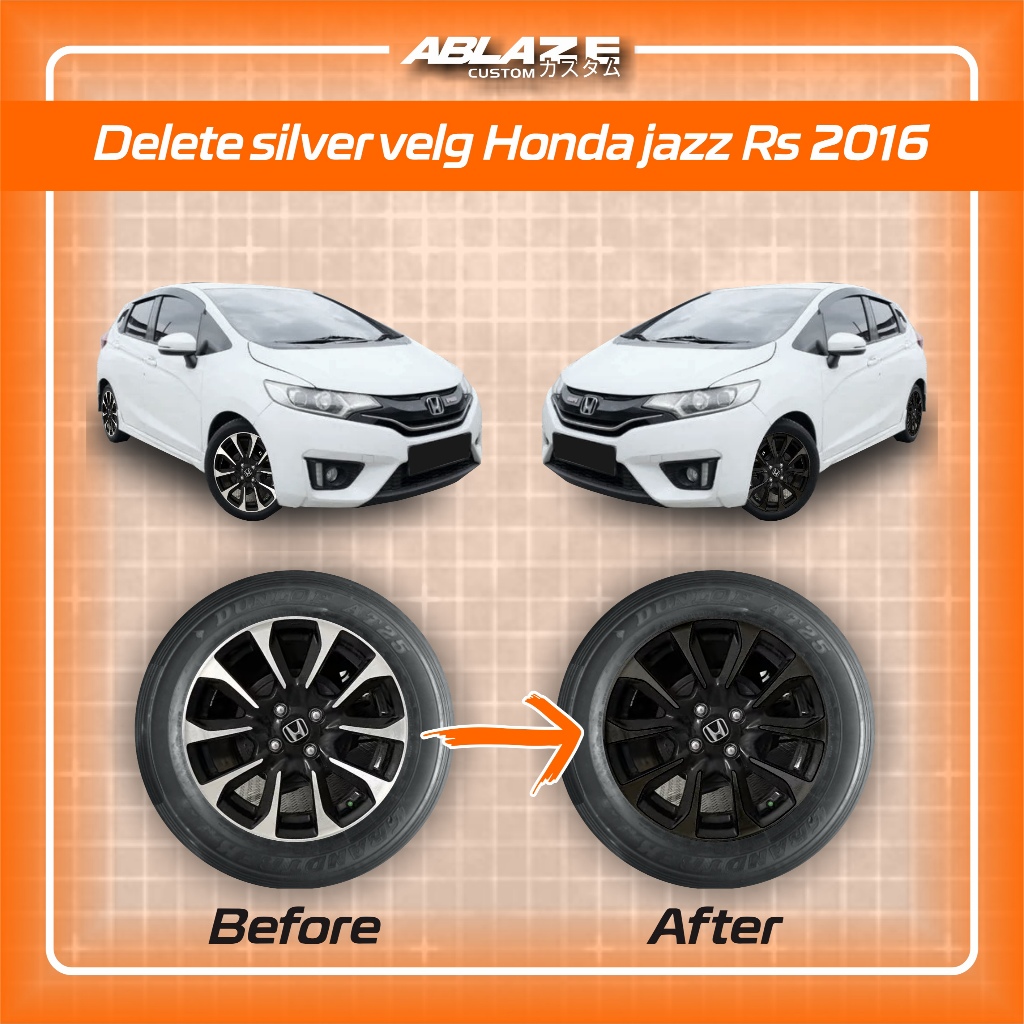 Sticker Delete silver velg honda jazz RS 2016 ring16