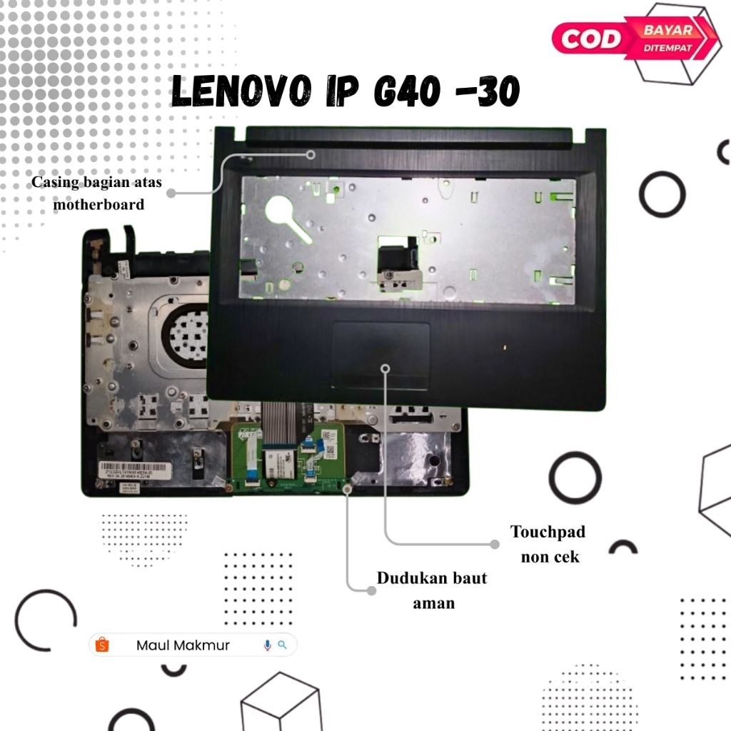 SECOND Casing Laptop Lenovo Ideapad G40-30 G40-45 G40-70  | Casing C Bagian Atas Motherboard Laptop