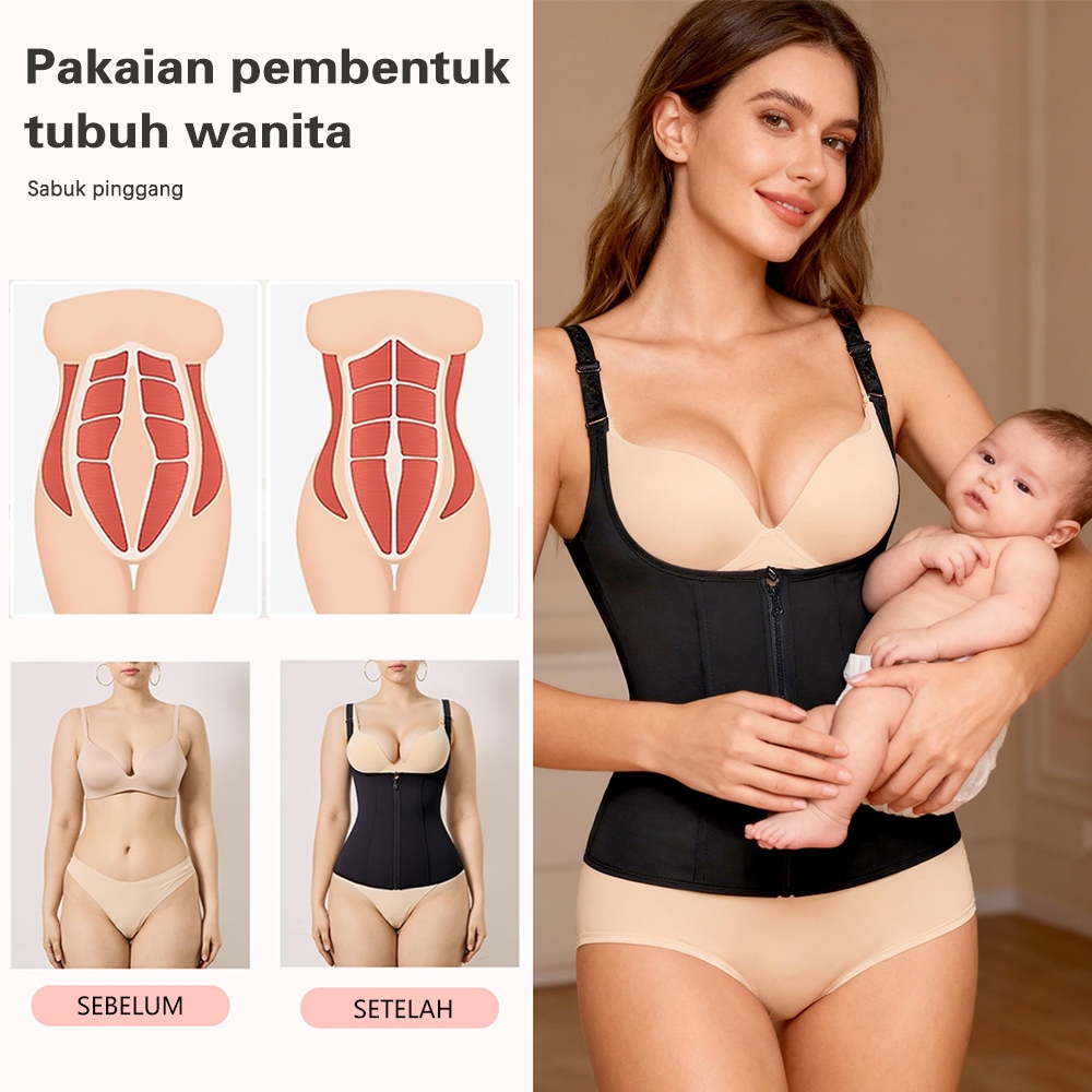 BIG PROMO KeepS S-3XL Korset Pelangsing Wanita Model Tank Top 2 Lapis korset pelangsing perut buncit