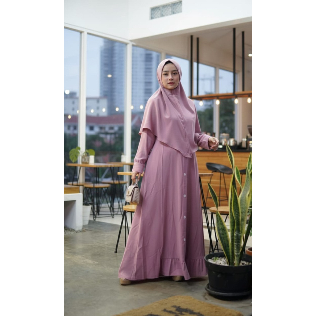 GAMIS MURAH SET KHIMAR ORI SHAN GLOW// GAMIS LEBARAN Lavina Renda Cantik Dress KHAYRA