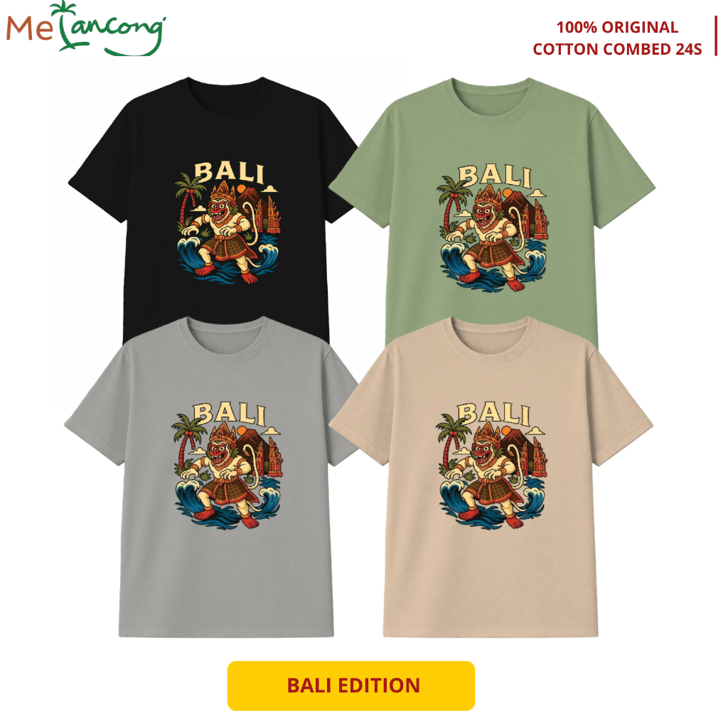 T-shirt Kaos Lengan Pendek Baju Pria Wanita Combed Cowok High Kain Bali KSBL010