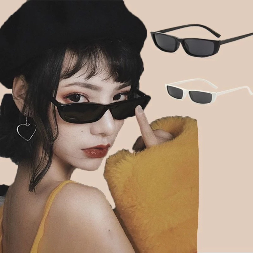 Kacamata Hitam Wanita Pria model retro Vintage | Kacamata Frame Kotak Untuk Otd Fashion Kekinian