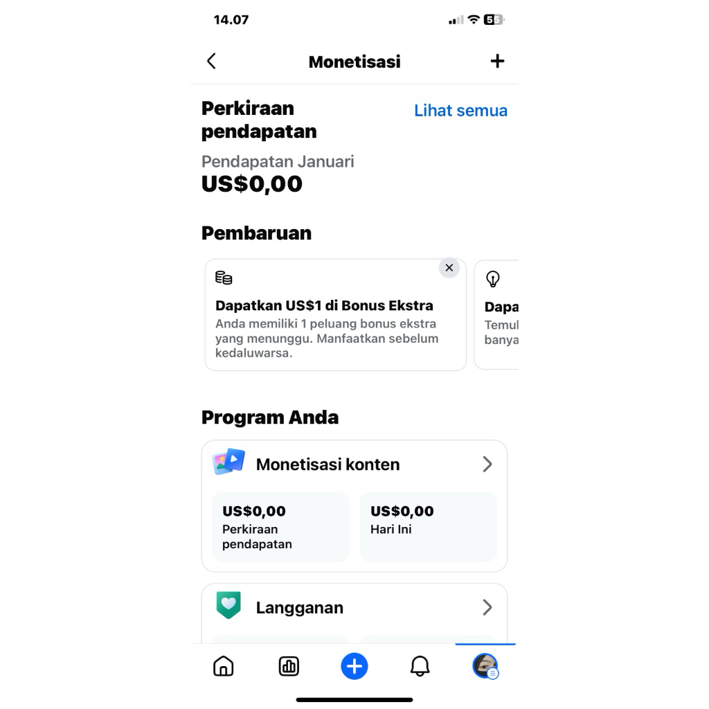 Halaman facebook monet monetisasi konten follower 14rb indonesia
