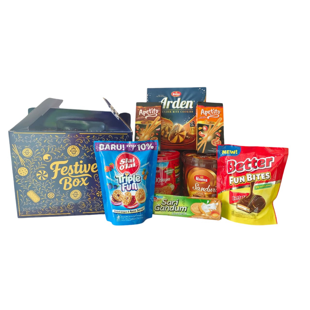 Paket Hampers ROMA Festive Box Free Toples Cantik / Paket Hampers Lebaran / Paket Parcel Lebaran