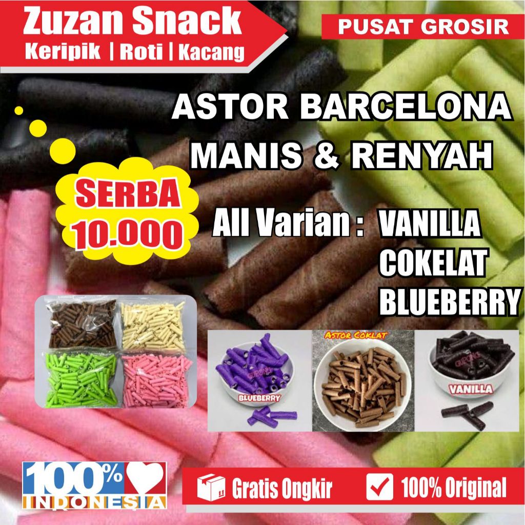 Grosir Astor Mini Barcelona Kiloan - Cokelat Vanilla Bluebbery Murah