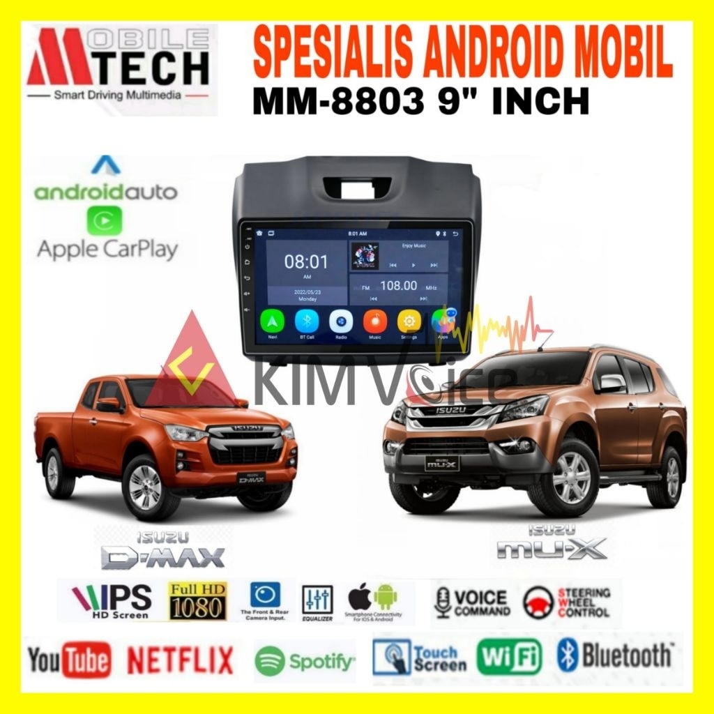 Headunit Android MTECH OEM ISUZU MUX / DMAX 9 inch + Soket PNP