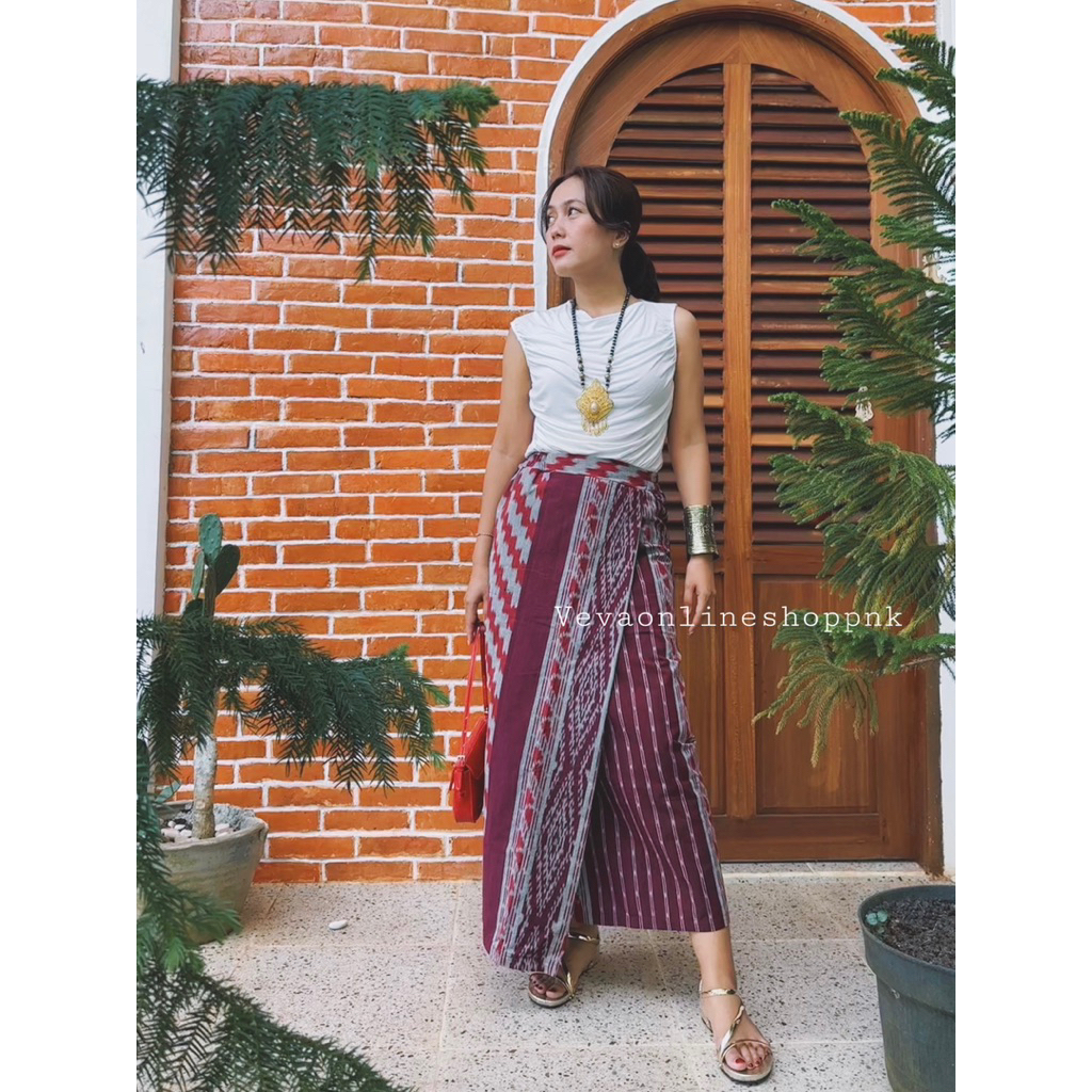 ROK SEPAN PANJANG ETNIK TENUN MOTIF INSANG