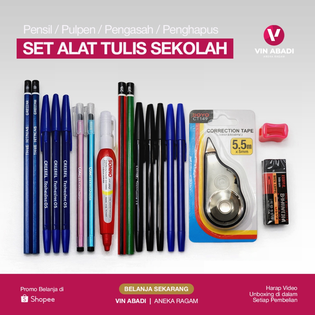 Satu Set Alat Tulis / Sekolah / Perlengkapan / Kantor