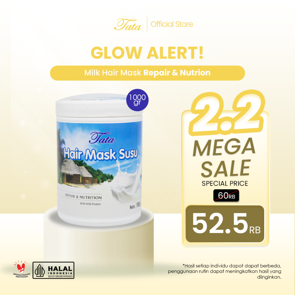 Tata Hair Mask Susu 1kg (Kemasan Salon) Perawatan Rambut Rusak