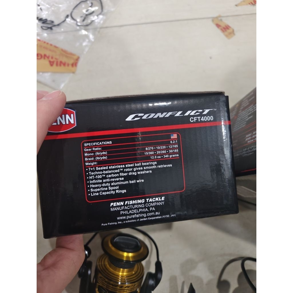 reel pancing penn conflict cft 4000 5000 type gold series spool gold