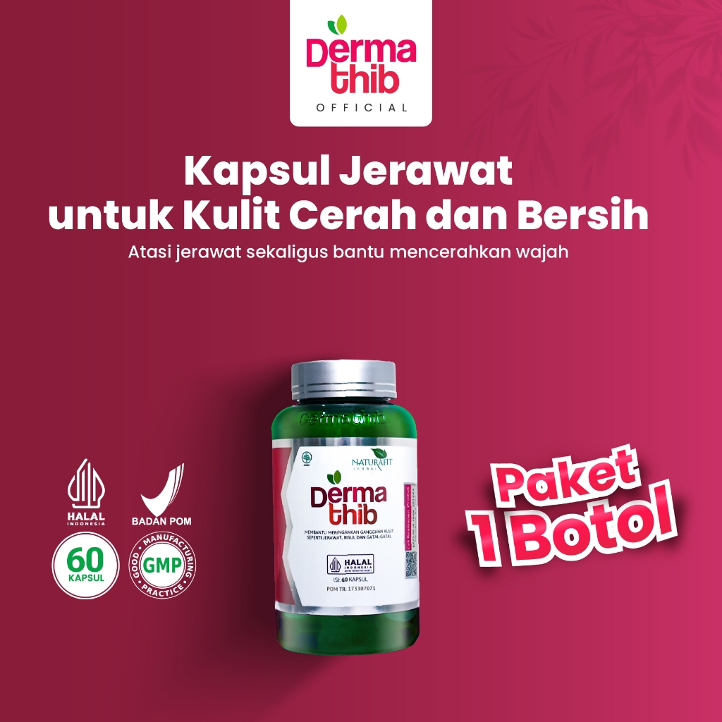 Dermathib - Kapsul Jerawat Isi 60 Penghilang Jerawat Meradang Menghilangkan Bekas Jerawat PIE