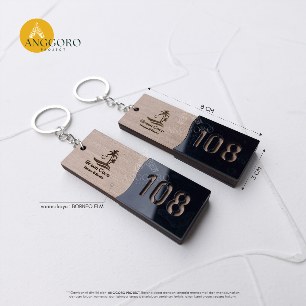 Gantungan Kunci Kayu Hotel / Guest House / Kost / Penginapan Ganci Murah Ganci Loker