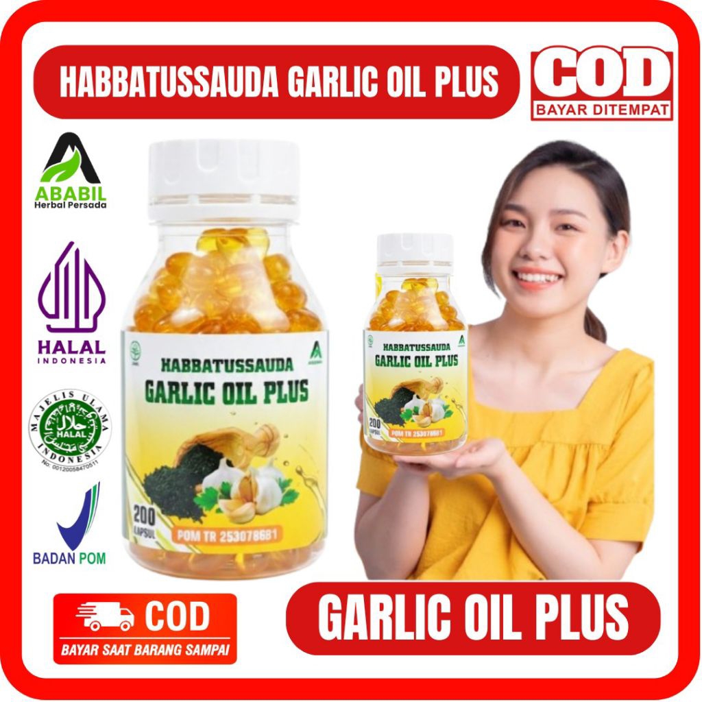 HABBATUSSAUDA GARLIC OIL PLUS 200 KAPSUL - HABBATUSAUDA OIL MINYAK JINTEN HITAM PLUS GARLIC OIL ZAIT