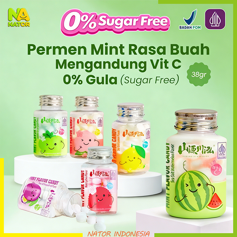 Permen Mint Tanpa Gula Halal BPOM Bikin Nafas Segar Bebas Gula Anti Bau Mulut Praktis Isi Melimpah
