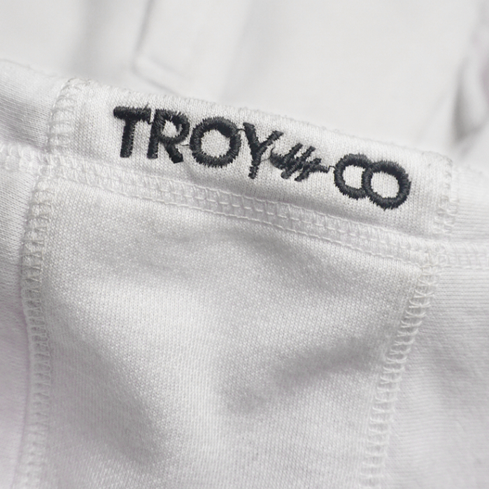 Troy Company Hoodie White Graffiti Chomper - Hoodie Pria Hoodie Putih KHD 2405