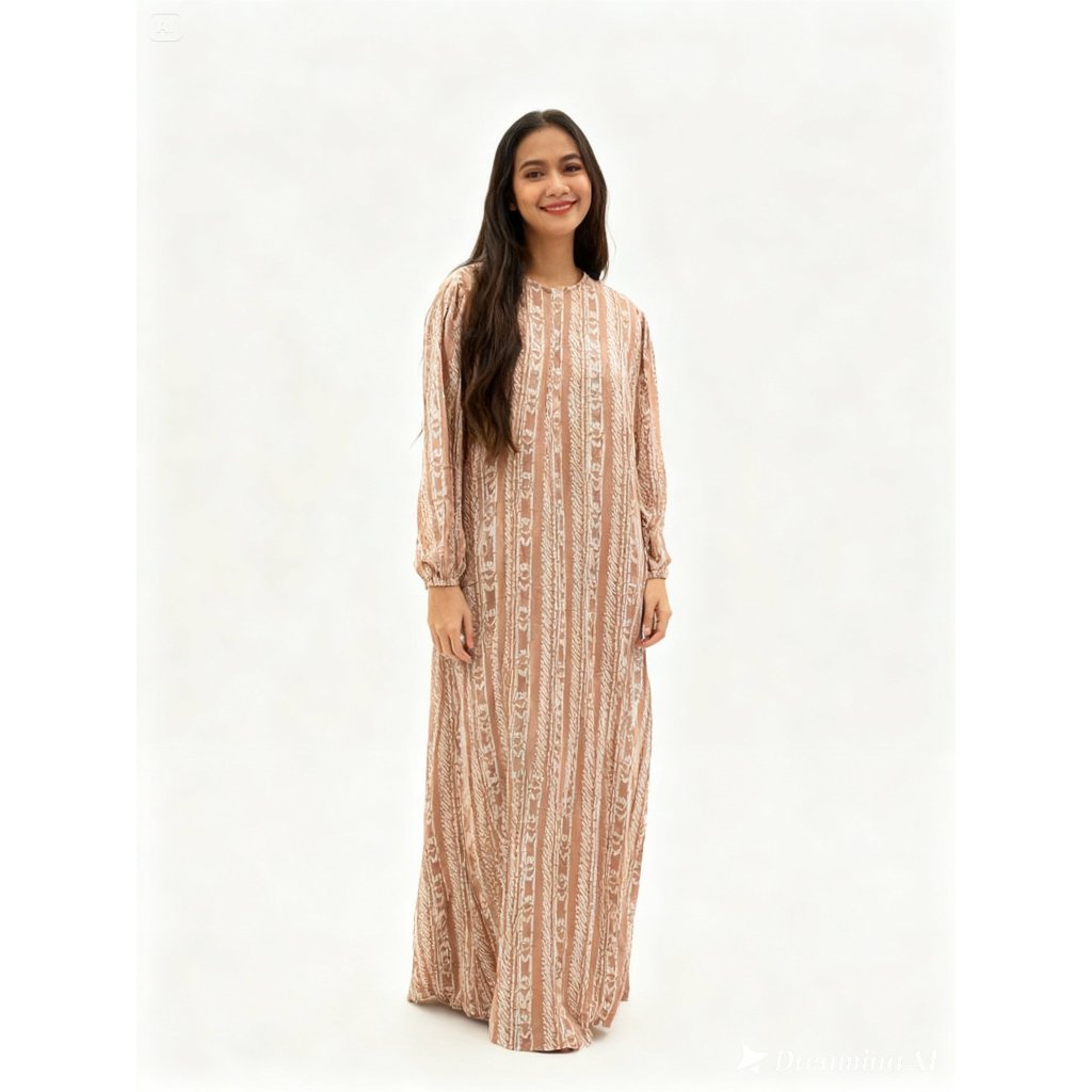 ABENNA Gamis Dress Caca Gamis Batik Muslim Rayon Adem dan Nyaman Dipakai Seharian