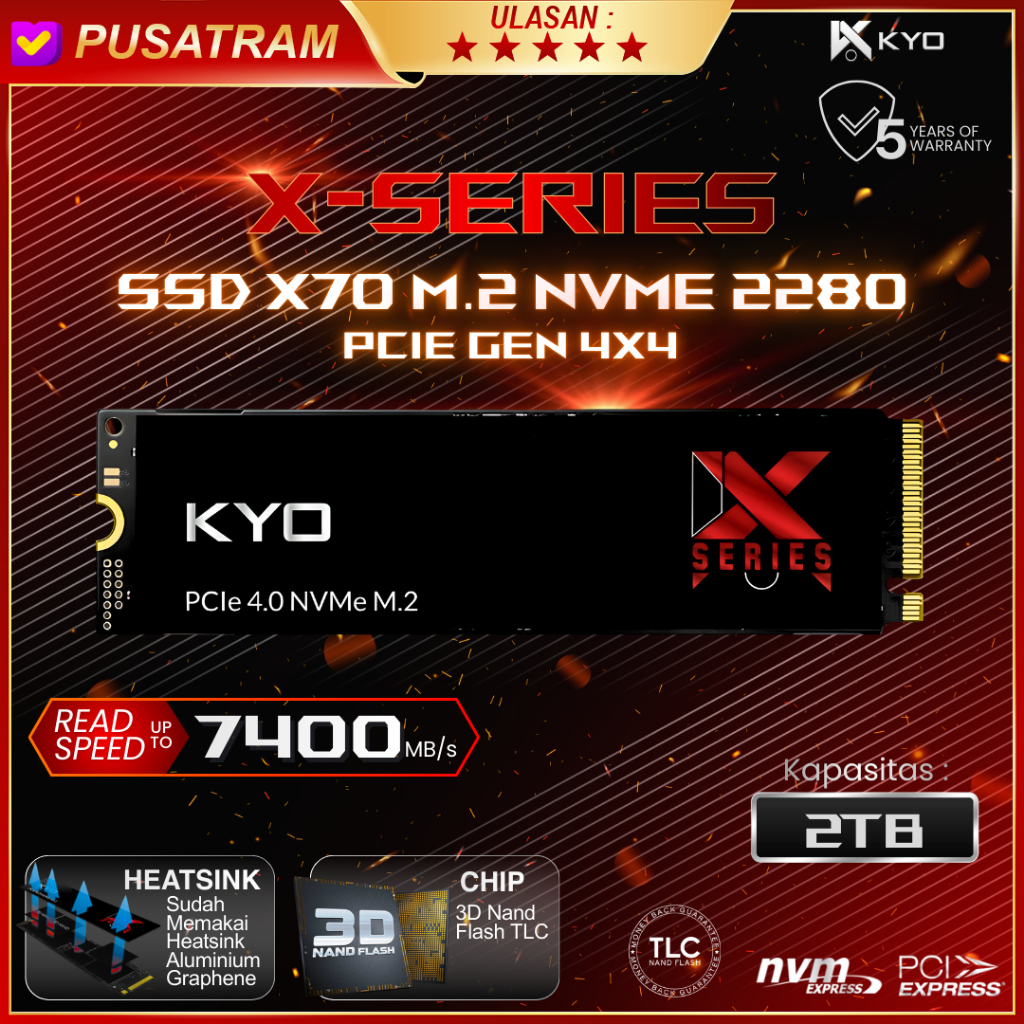 SSD M.2 NVME GEN 4 KYO X70 PCIe 4.0 X Series NVMe SSD 2TB M.2 NVMe Gen4 x4 Nvme Gen 4 x4