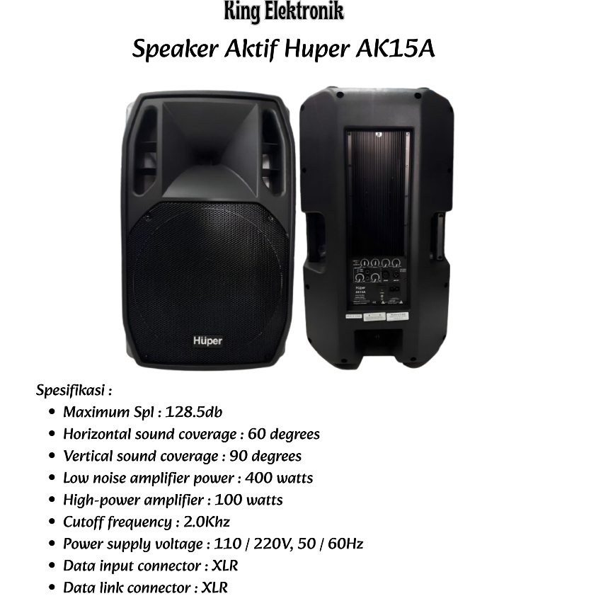 Speaker Aktif 15 Inch Huper AK15A