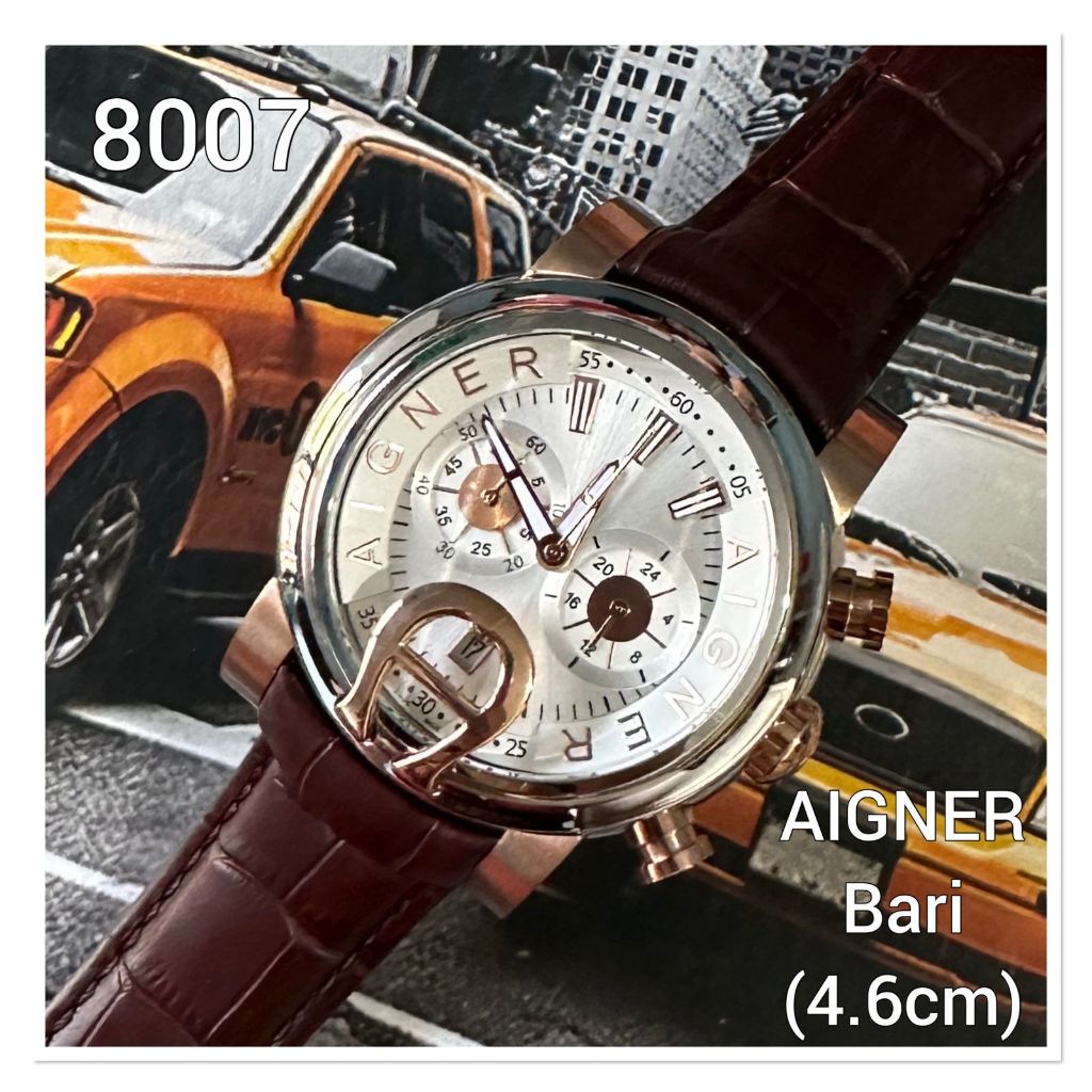 Aigner Bari A37500 Leather Body Stainless Steel Jam Tangan Pria
