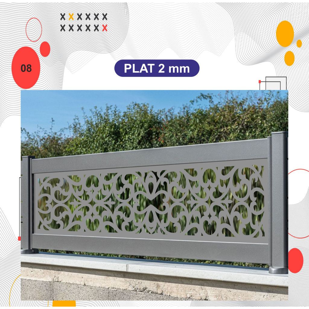 Laser Plat Pagar, Ornamen Pagar, Krawangan, Plat Cnc, Plat Cutting, Laser Cutting Custom 08