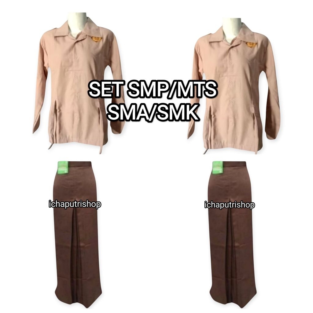 setelan seragam sekolah SMP/MTS/SMA /SMK ROK SPAN PRAMUKA