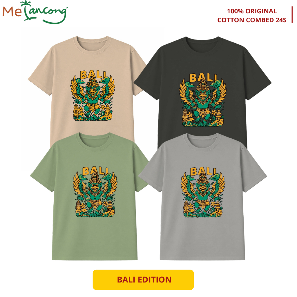 T-shirt Kaos Lengan Pendek Baju Pria Wanita Combed Cowok High Kain Bali KSBL018
